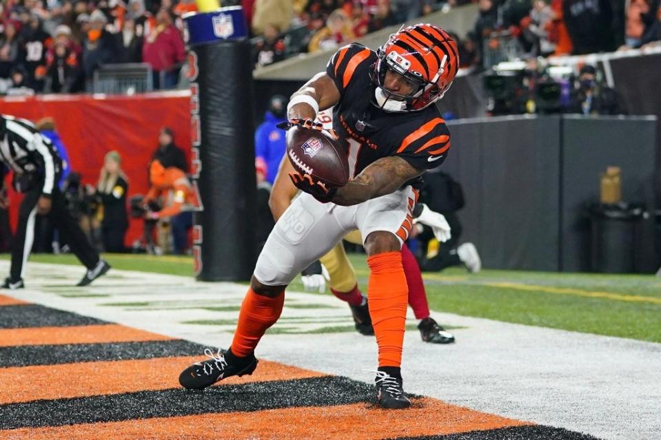 Despite playing in just 12 games last year, Bengals wideout Ja'Marr Chase posted his second consecutive season of at least 80 receptions and 1,000 receiving yards.