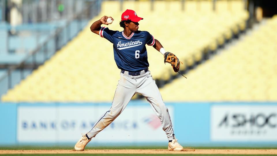 The Blue Jays have drafted shortstop Arjun Nimmala out of Tampa Bay, Florida in the first round of the 2023 MLB Draft. (Getty Images)