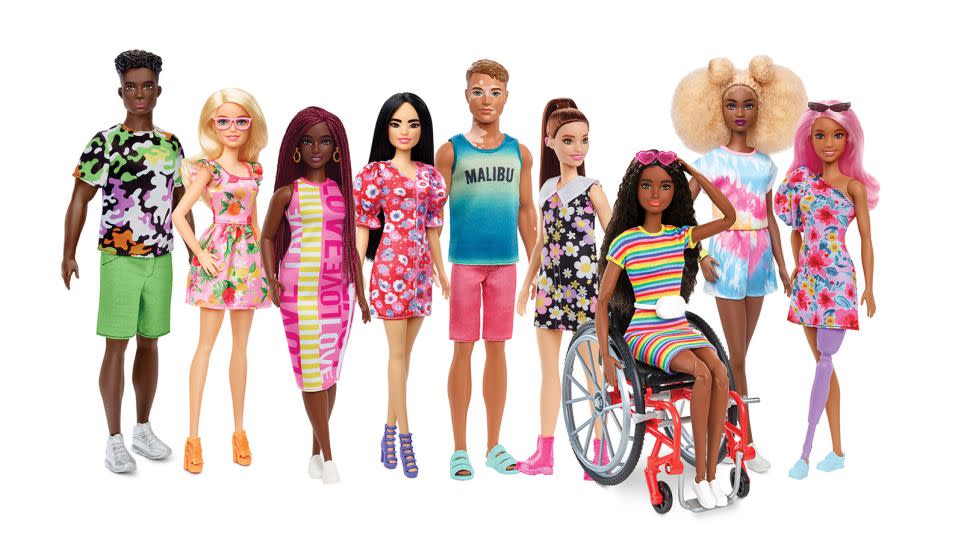 A new line of Barbies and Kens (these dolls were introduced in 2022) represented a wider swath of doll fans. - Mattel