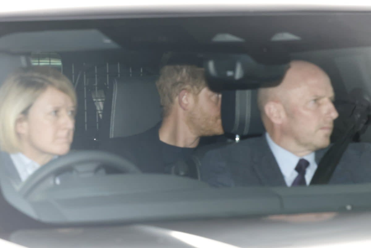 Prince Harry has been spotted as he arrived in the UK to be reunited with his father following the King’s shocking cancer diagnosis (Peter Macdiarmid/LNP)