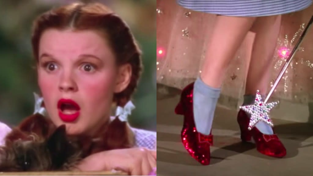 Judy Garland and the Ruby Slippers in The Wizard of Oz