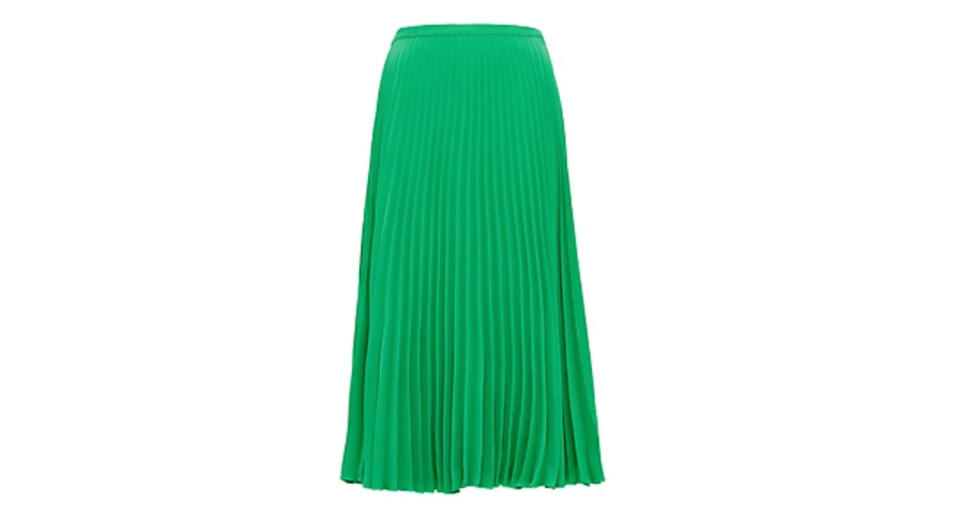 Crepe Pleated Midi Skirt