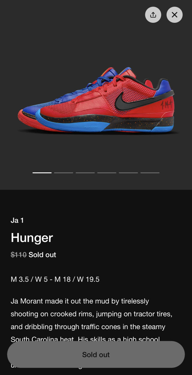 Nike releases new Ja Morant shoe and it sells out in minutes despite gun  videos 