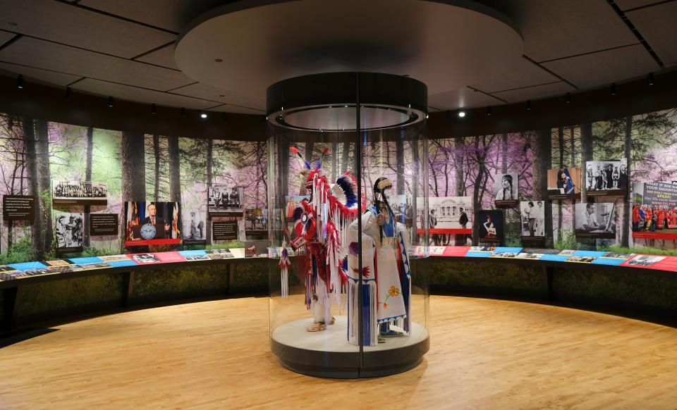 A display is pictured Aug. 31, 2021, at the First Americans Museum in Oklahoma City.