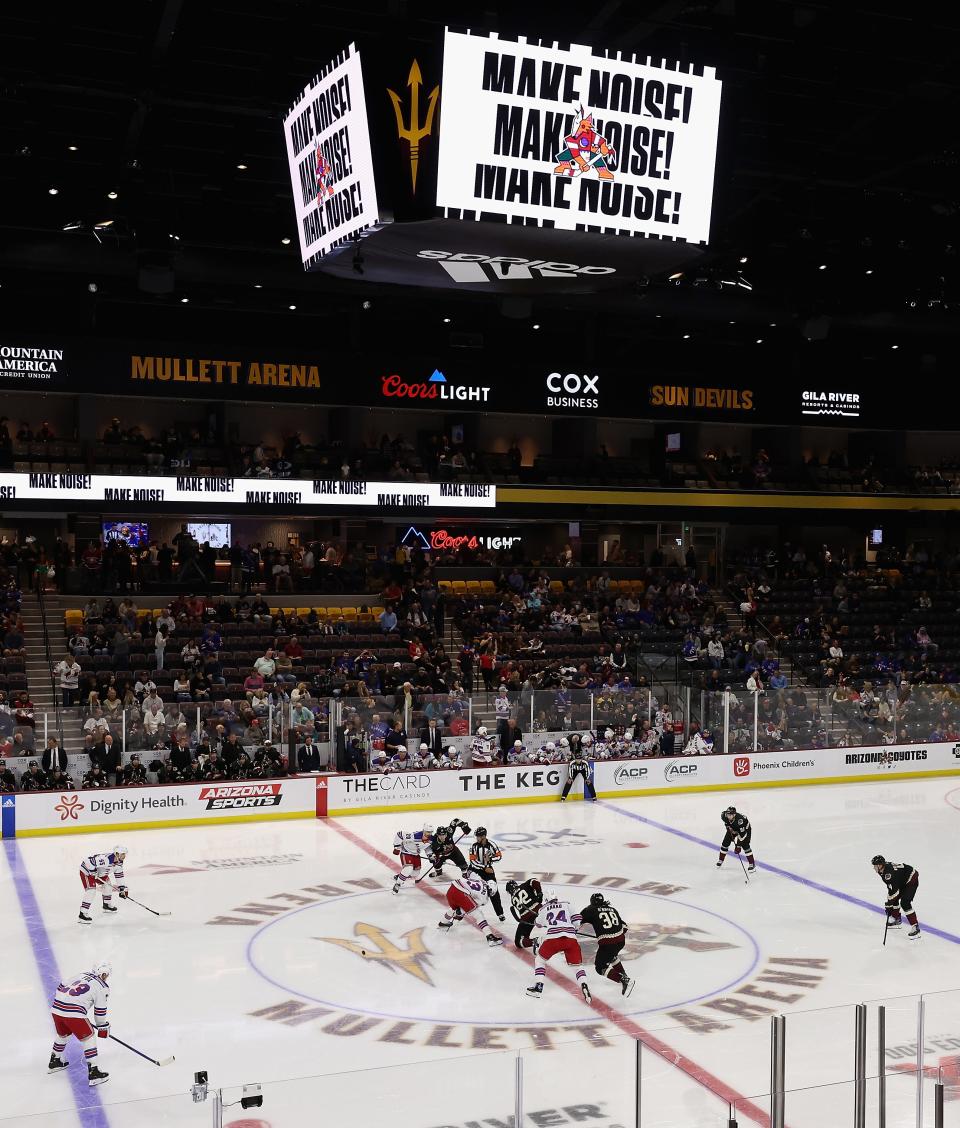 The Arizona Coyotes currently play at ASU's Mullett Arena, but that is not a long term option for the NHL team in its quest for a new arena.