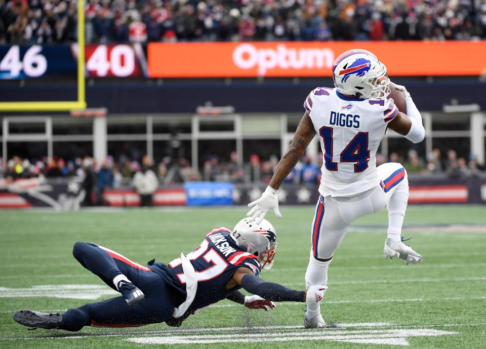 The New England Patriots vs. Buffalo Bills NFL playoff game can be seen on CBS.