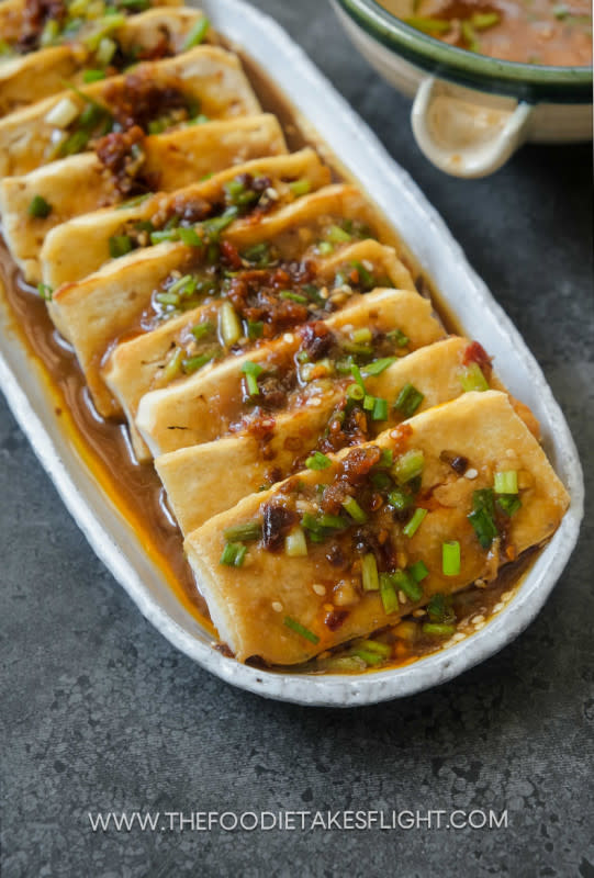 <p>The Foodie Takes Flight</p><p>This pan-fried tofu with a chili miso sauce is really easy to put together but very tasty and easiy customisable.</p><p><strong>Get the recipe: <a href="https://thefoodietakesflight.com/pan-fried-tofu-with-chili-miso-sauce/" rel="nofollow noopener" target="_blank" data-ylk="slk:Pan-Fried Tofu with Chili Miso Sauce;elm:context_link;itc:0;sec:content-canvas" class="link "><em>Pan-Fried Tofu with Chili Miso Sauce</em></a></strong></p>