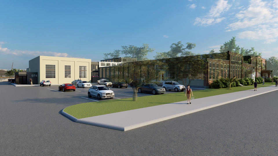 A rendering of the renovations of the Clipper Belt Lacer Company building. (Courtesy)