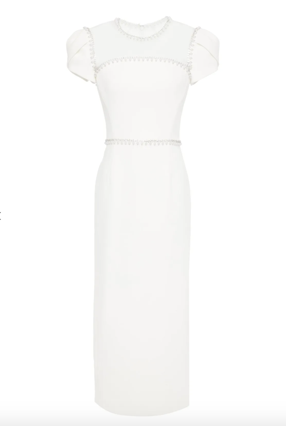 Wild Orchid Tulle-Paneled Embellished Crepe Midi Dress