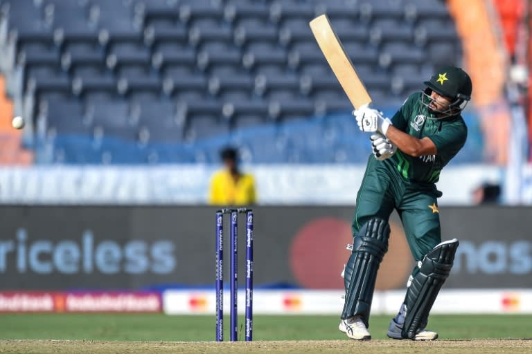 Man of the match performance: Pakistan's Saud Shakeel on his way to 68 (Noah SEELAM)