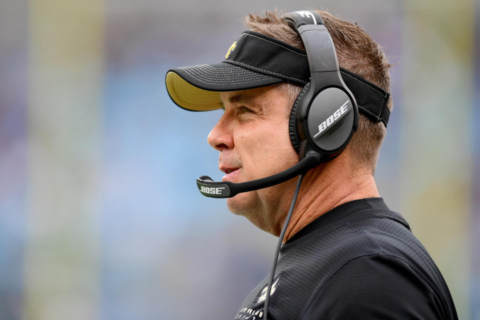 New Orleans Saints coach Sean Payton spoke about his symptoms from the coronavirus and encouraged people to take it seriously. (Photo by Jacob Kupferman/Getty Images)