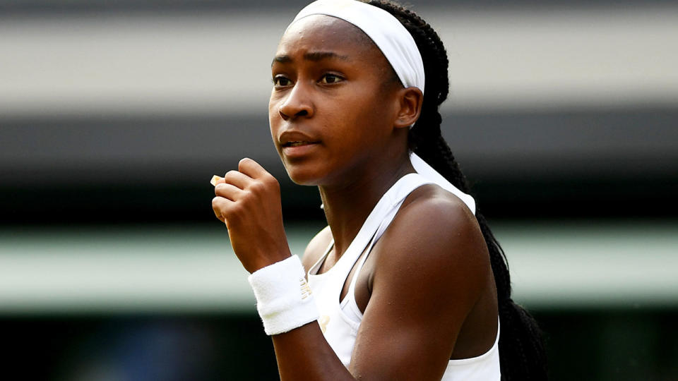 Cori Gauff, pictured at Wimbledon, has rocketed up the rankings.