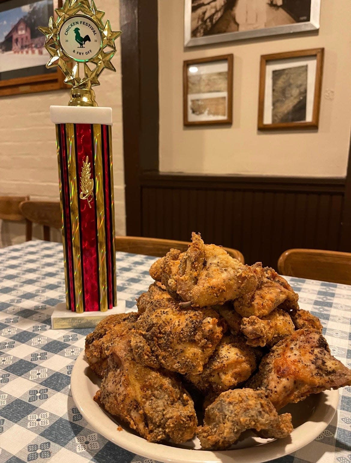 Fried chicken at Wagner's Village Inn in Oldenburg, Indiana.