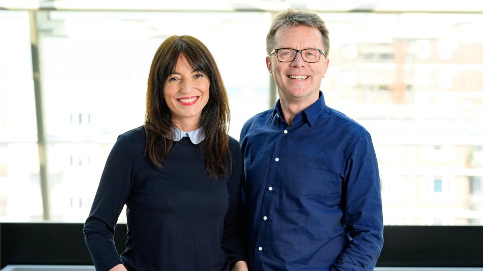 Davina McCall and Nicky Campbell photographed together for Long Lost Famly