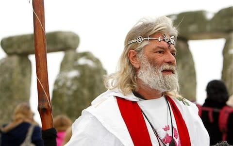 Arthur Pendragon during the winter solstice at Stonehenge in Wiltshire Photo: PA - Credit: PA