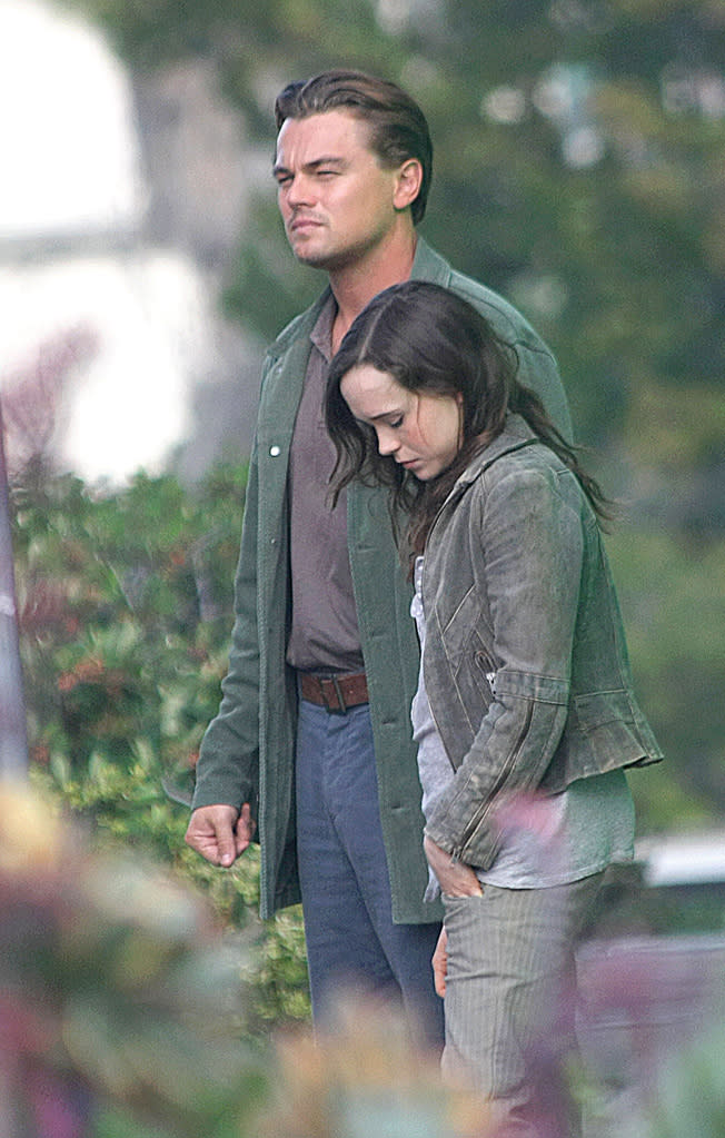 Spotted on Set October 2009 Leonardo DiCaprio Ellen Page