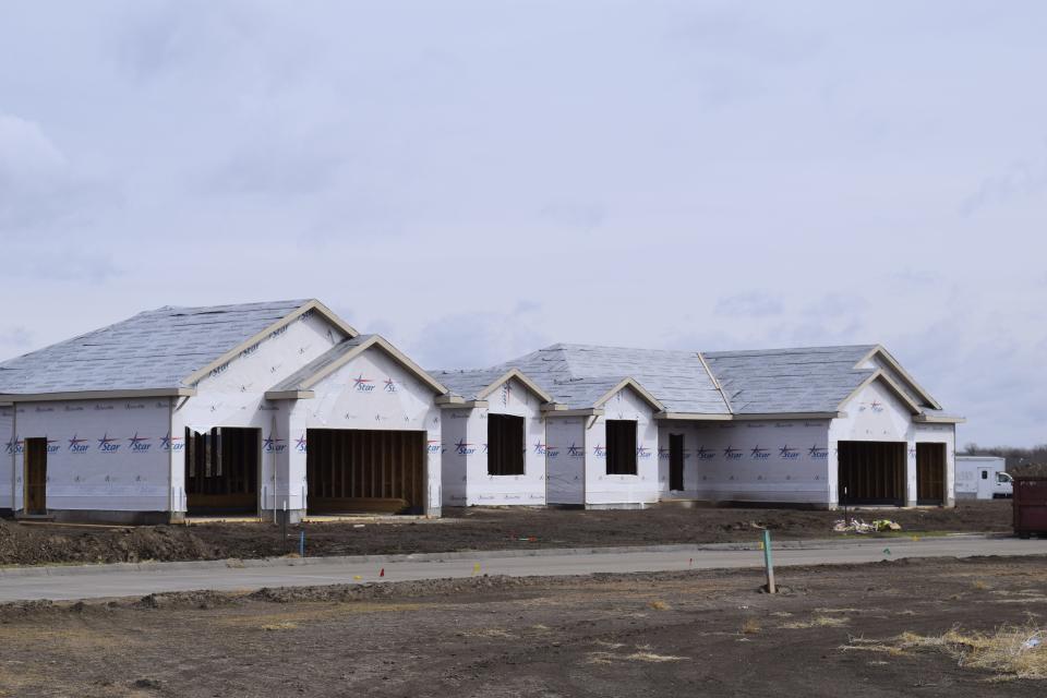 Two homes in the Stone Lake addition are in the process of being built. Single-family dwellings like these are filling some of the need in the Salina community that is facing a shortage of housing.