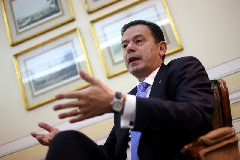 FILE PHOTO: Luis Montenegro, President of the Social Democratic Party, the main opposition in Portugal, during an interview with Reuters in Lisbon