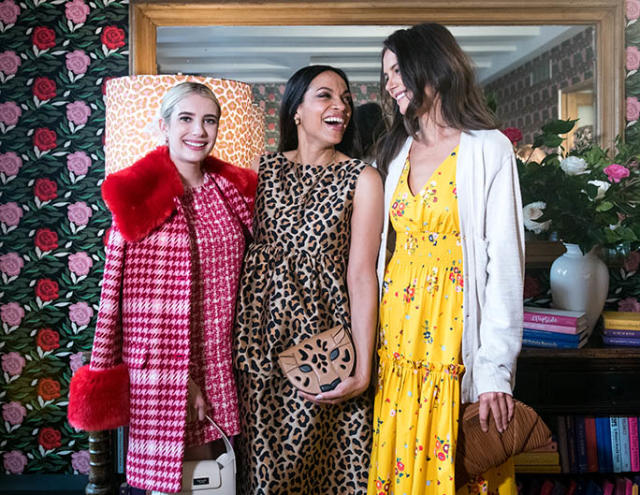 Katie Holmes Gets Whimsical for Spring With Quirky Croissant Clutch &  Yellow Floral Dress at Kate Spade New York's Fall 2022 Preview