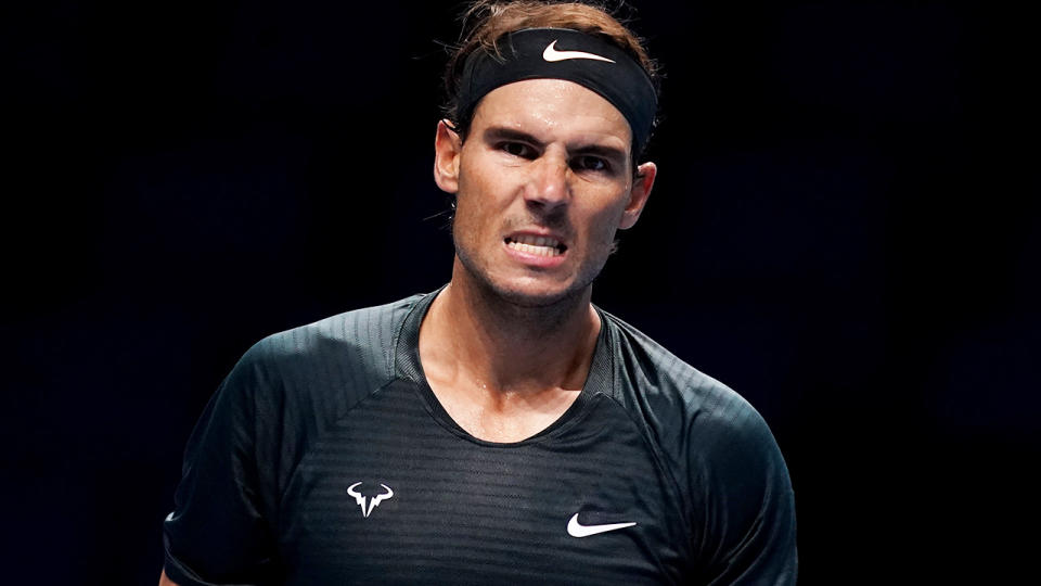 Rafael Nadal, pictured here in action against Dominic Thiem at the ATP Finals.