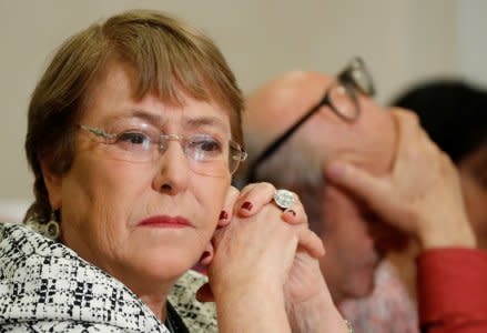 United Nations High Commissioner for Human Rights Michelle Bachelet attends an ACANU briefing in Geneva, Switzerland, September 20, 2018.  REUTERS/Denis Balibouse/File Photo