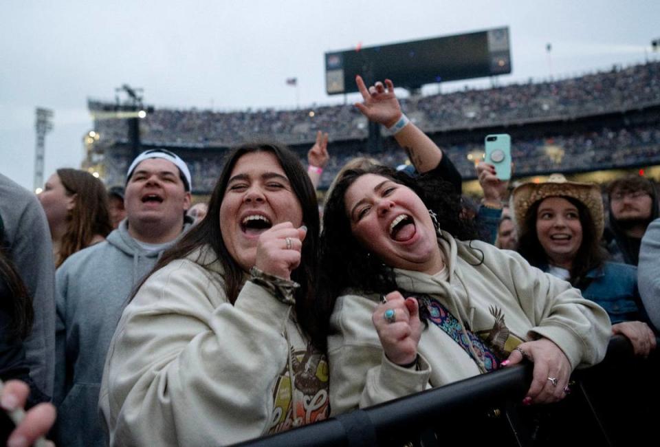 Fans sing along to Jordan Davis as he performs at Beaver Stadium before Luke Combs on Saturday, April 27, 2024. Abby Drey/adrey@centredaily.com