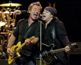 FILE - Bruce Springsteen, left, and Stevie Van Zandt perform with the E Street Band on Oct. 9, 2007 in East Rutherford, N.J. Van Zandt's memoir "Unrequited Infatuations,” released on Tuesday, Sept. 28. (AP Photo/Bill Kostroun, File)