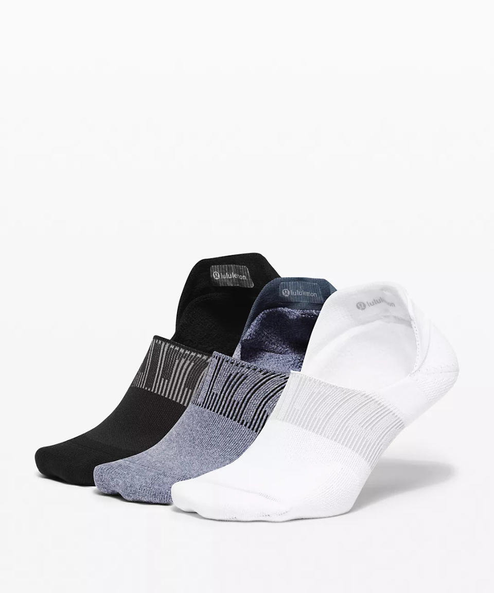 Power Stride No-Show Sock with Active Grip 3 Pack. Image via Lululemon.
