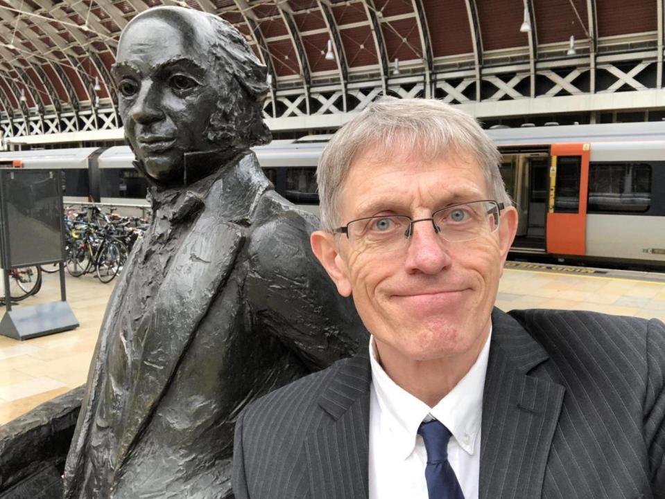 Simon Calder (right) made it all the way from London Paddington to Hayes & Harlington and back, a distance of 22 miles, in under an hour (Simon Calder)