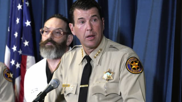 Ventura County Sheriff Jim Fryhoff during a news conference