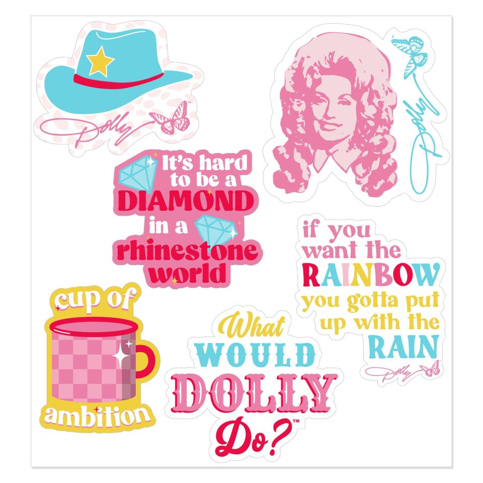 <p><a href="https://clicks.trx-hub.com/xid/hearstcorp_9eb67_tpw?q=https%3A%2F%2Fwww.walmart.com%2Fip%2FDolly-Parton-Reusable-Multicolor-Vinyl-Stickers-Themed-Party-1-Sheet-of-6%2F1879748355&p=https%3A%2F%2F&utmSource=yahoo-us&utmCampaign=3208&utmMedium=syn" rel="nofollow noopener" target="_blank" data-ylk="slk:Shop Now;elm:context_link;itc:0;sec:content-canvas" class="link ">Shop Now</a></p><p>Dolly Parton Reusable Multicolor Vinyl Stickers</p><p>walmart.com</p><p>$6.38</p>