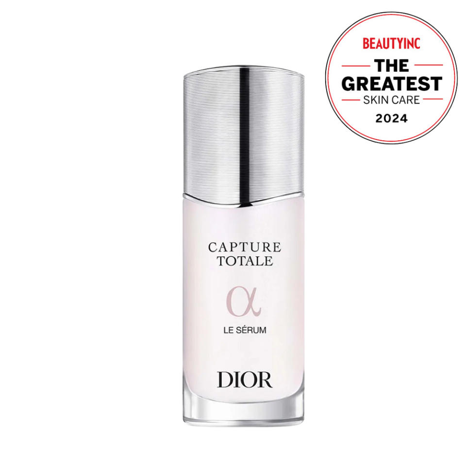 Dior anti-aging serum in a pink bottle 