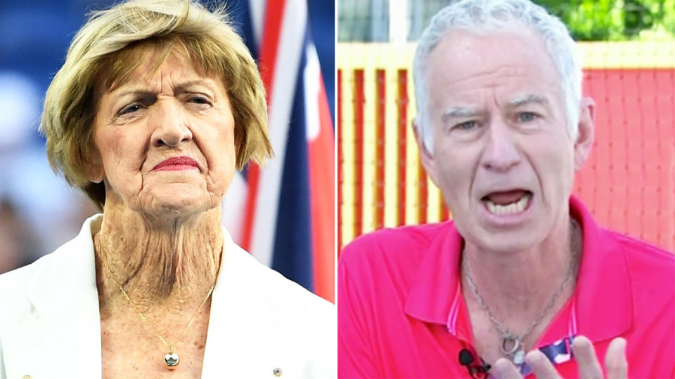 John McEnroe and Margaret court, pictured here at the Australian Open.