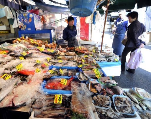 A fish shop in Tokyo in April 2011. Environmental group Greenpeace warned Thursday that marine life it tested more than 20 kilometres (12 miles) off Japan's stricken Fukushima nuclear plant showed radiation far above legal limits