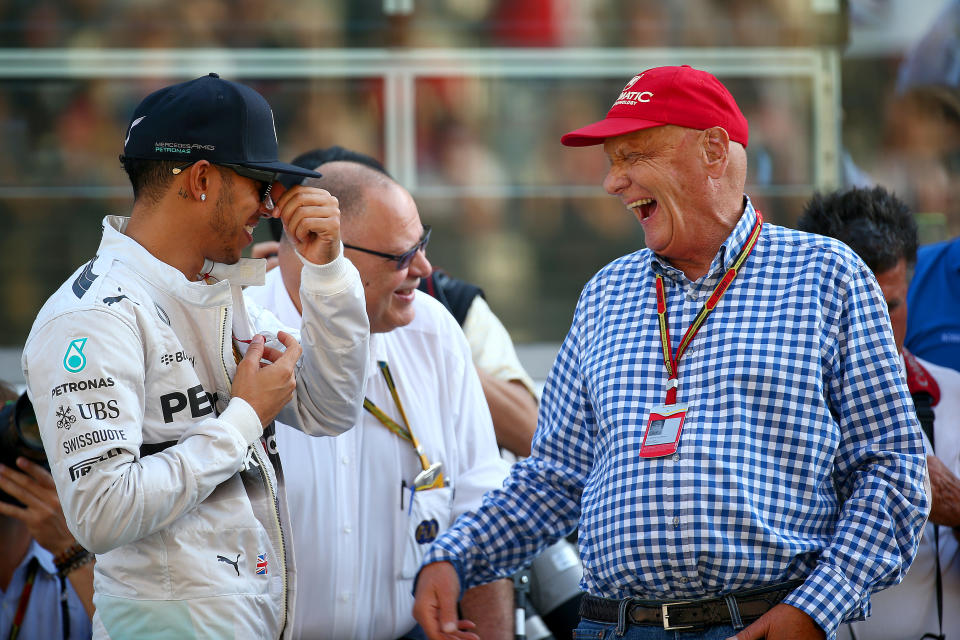 Lauda was key to persuading Lewis Hamilton to join Mercedes. (Credit: Getty Images)