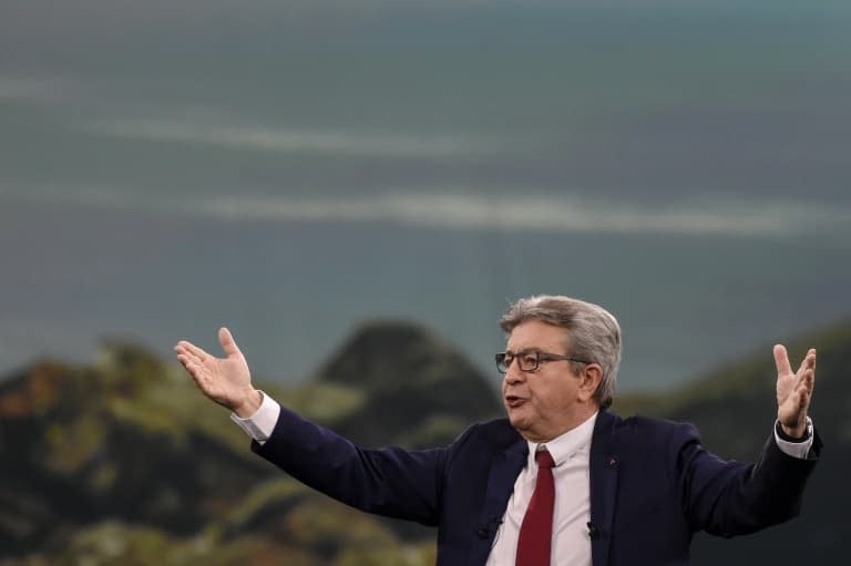 Le candidat LFI à la présidentielle française Jean-Luc Mélenchon en meeting à Nantes, le 16 janvier 2022 - Sebastien SALOM-GOMIS © 2019 AFP