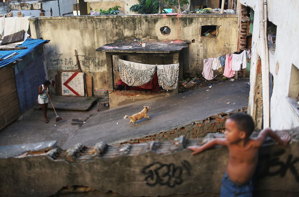 Occupied buildings in favela community