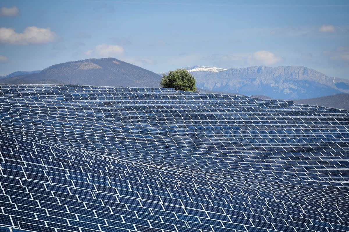 Photovoltaic solar panels at the power plant in La Colle des Mees, Alpes de Haute Provence, France, on 17 April, 2019 (Getty Images)