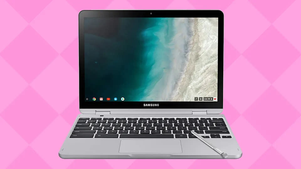 Sleek, thin, and convertible (lapop to tablet), this Samsung Chromebook Plus V2 is $180 off for 4th of July weekend! (Photo: Amazon)