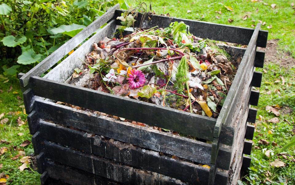 Compost bin in the garden