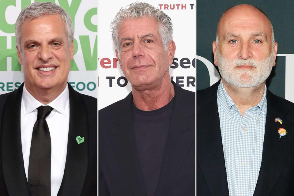 <p>Dimitrios Kambouris/Getty; Jamie McCarthy/Getty; Paul Morigi/Getty </p> Jose Andres and Eric Ripert Say Anthony Bourdain