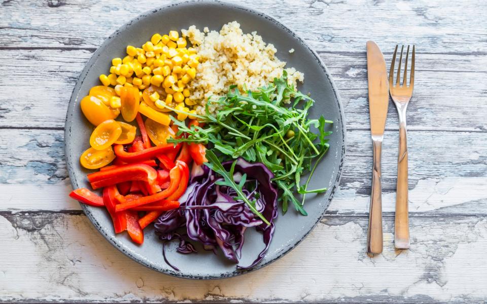 A vegan rainbow salad