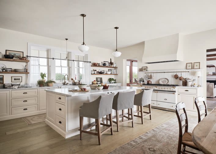 European Country House White Kitchen