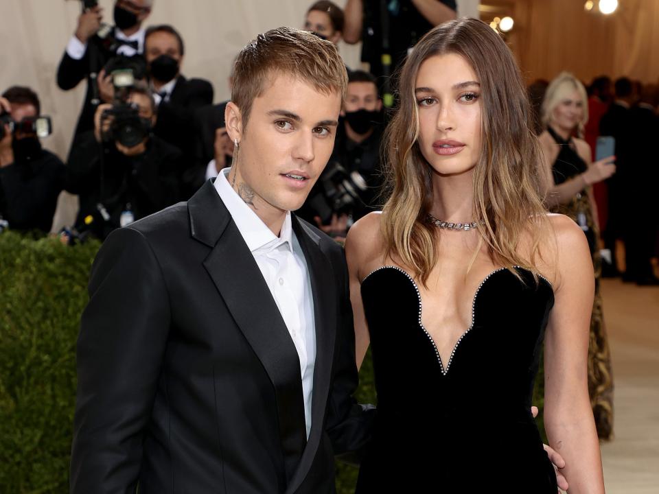 Justin Bieber and Hailey Bieber in 2021.