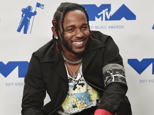 <p>Alberto E. Rodriguez/Getty</p> Kendrick Lamar at the 2017 MTV Video Music Awards.