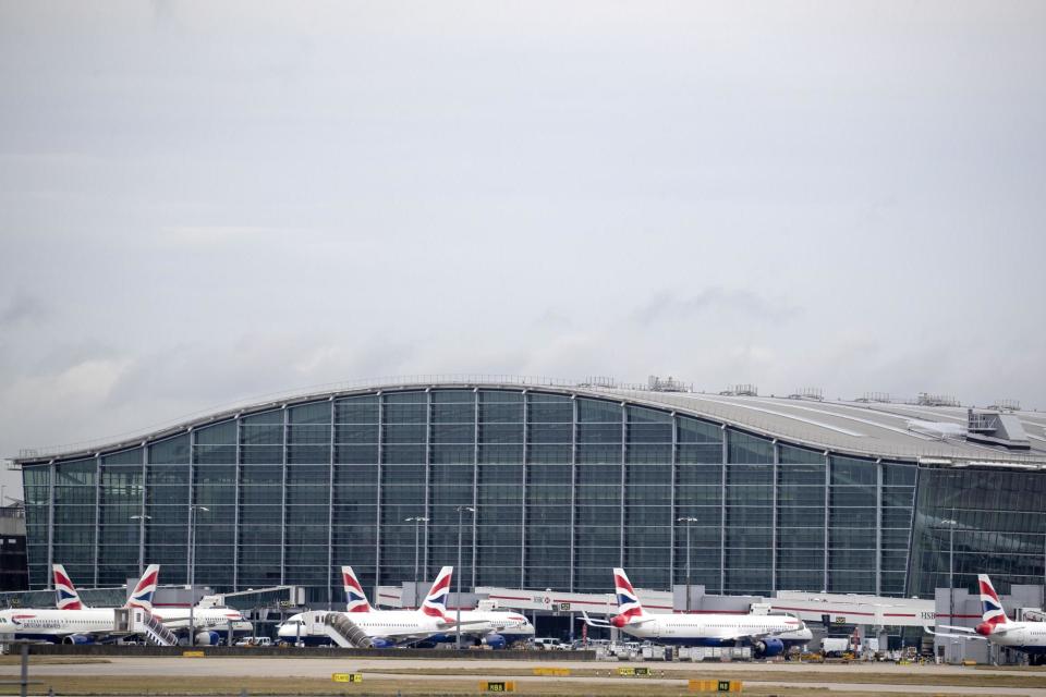 A file image of Heathrow Airport, where a man was arrested on suspicion of terrorism offences on Thursday: PA