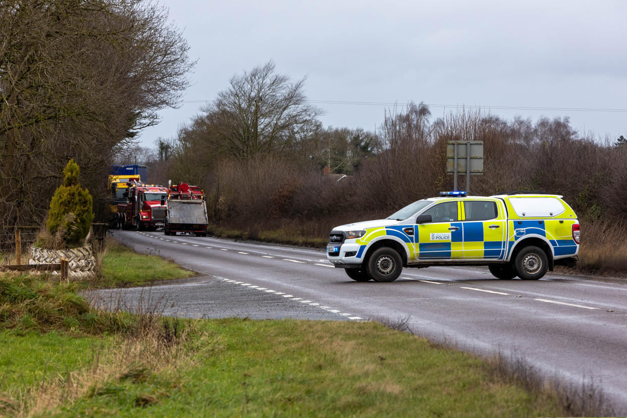 Collision scene on the A41 between Newport and Tern Hill. (SWNS)