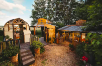 <p>Go off-grid thanks to this happy-making Shepherd's Hut in Medstead. Cosy and bespoke, you'll find everything you need for a slow weekend away (think kitchen essentials, a snug sofa, wash basin, electric heating, cooker and fridge). We're particularly obsessed with the outside space, which has a hot tub, saloon seating area with a wood-fired <a href="https://www.housebeautiful.com/uk/garden/g35950949/best-pizza-oven/" rel="nofollow noopener" target="_blank" data-ylk="slk:pizza oven;elm:context_link;itc:0;sec:content-canvas" class="link ">pizza oven</a> and a camp fire with a BBQ grill. </p><p><a class="link " href="https://airbnb.pvxt.net/MXm6GP" rel="nofollow noopener" target="_blank" data-ylk="slk:BOOK NOW;elm:context_link;itc:0;sec:content-canvas">BOOK NOW</a></p>