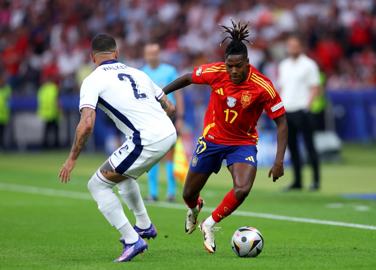 Nico Williams takes on Kyle Walker (Getty Images)