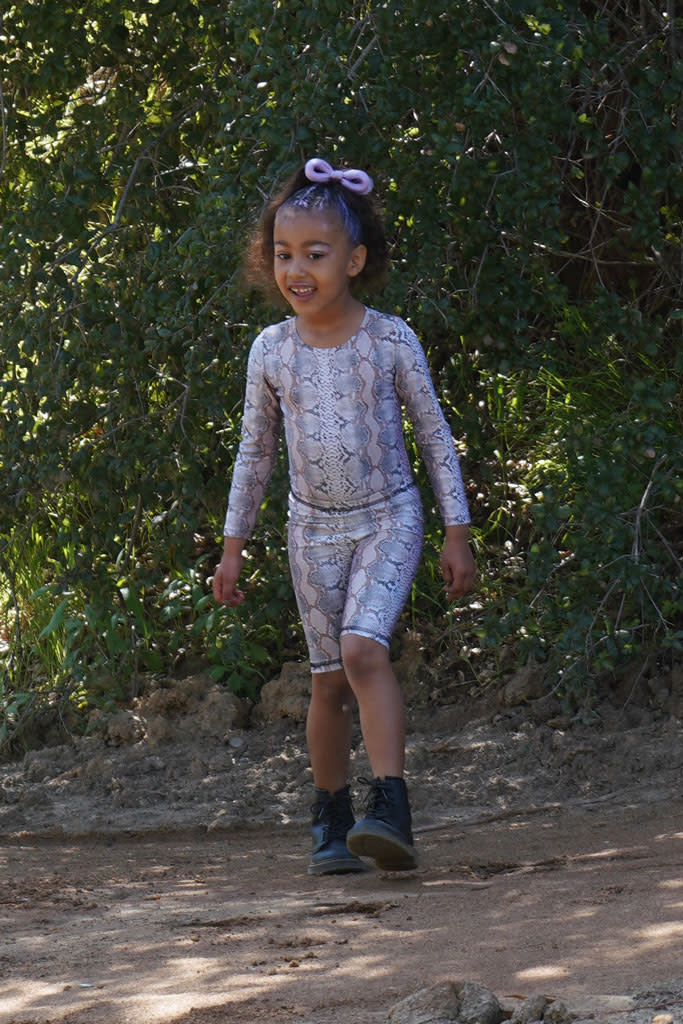 North West, sunday church, snakeskin set, workboots, celebrity style